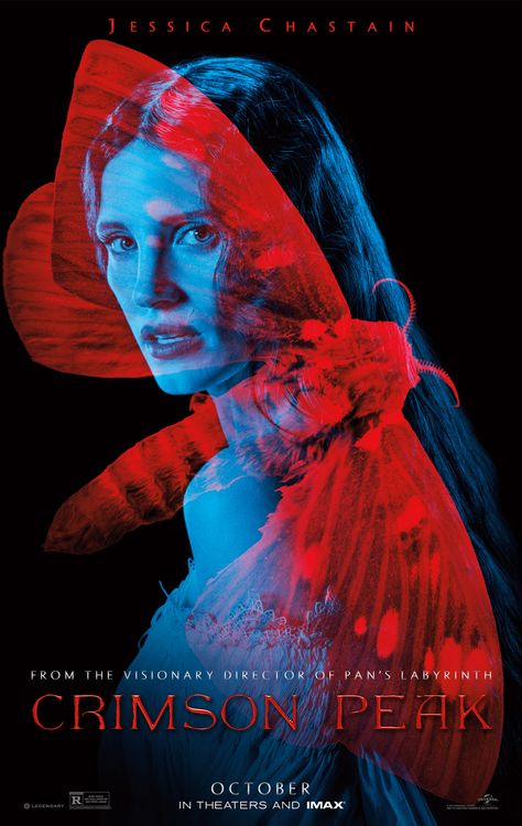 Crimson Peak Poster, Double Exposure Photography, Female Villains, Crimson Peak, Exposure Photography, Photoshop Art, Foto Art, Jessica Chastain, 인물 사진