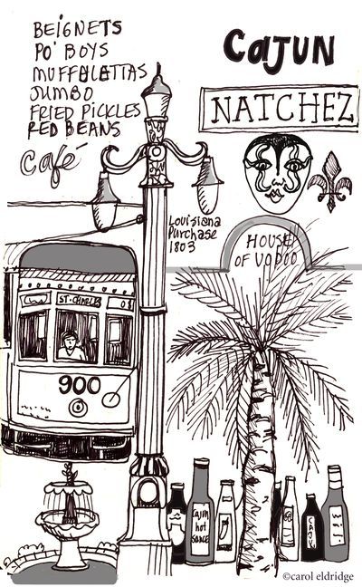 New Orleans Drawing Simple, Street Light Drawing, Cajun Wedding, Nola Bachelorette Party, Travel Journal Prompts, Nola Art, New Orleans Street, Nola Bachelorette, Pirate History