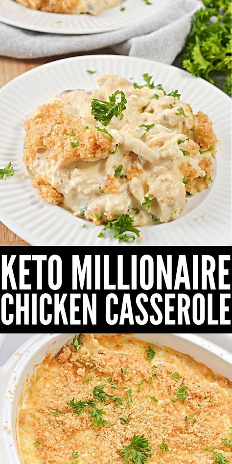 Millionaire Chicken, Keto Chicken Casserole, Keto Casserole, Low Carb Casseroles, Breakfast Low Carb, Carb Meals, Keto Recipes Dinner, Chicken Recipes Casserole, Low Carb Chicken