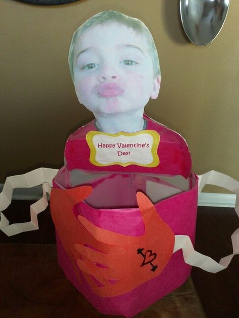 Landon's Valentine card holder out of milk jug... He's giving a big hug with his hands and a big kiss<3 Valentines Card Holder, Valentine's Day Crafts For Kids, Kids Daycare, Big Kiss, Daycare Activities, Big Hug, Valentine Box, Valentine Treats, Valentine Card