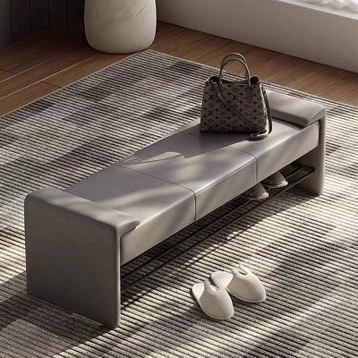 Elevate your entryway with our Premium Solid Wood & Leather Shoe Bench. Crafted from durable solid wood for exceptional support and covered in genuine leather for luxurious comfort and breathability. This bench features soft, high-rebound foam padding and a convenient metal storage rack underneath, blending functionality and elegance flawlessly. Finish: Gray | DICIXA 4 Pair Shoe Storage Bench Manufactured Wood in Gray / Brown | 18.9 H x 31.5 W x 15.75 D in | Wayfair | Organization Shoe Rack Luxury, Hallway Benches, Metal Storage Rack, Shoe Bench Entryway, Glamorous Furniture, Shoe Storage Bench, Metal Storage Racks, Storage Furniture Living Room, Bench With Drawers