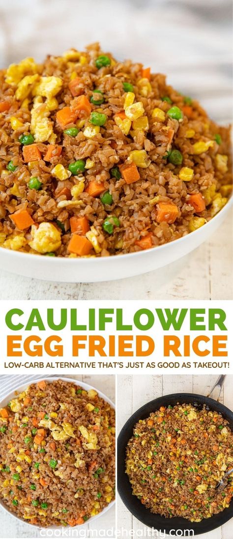 Cauliflower Rice Stir Fry, Cauliflower Fried Rice Recipes, Cauliflower Fried Rice, Takeout Food, Fried Cauliflower, Healthy Benefits, Low Sodium Soy Sauce, Cooking Pan, Sugar Snap Peas