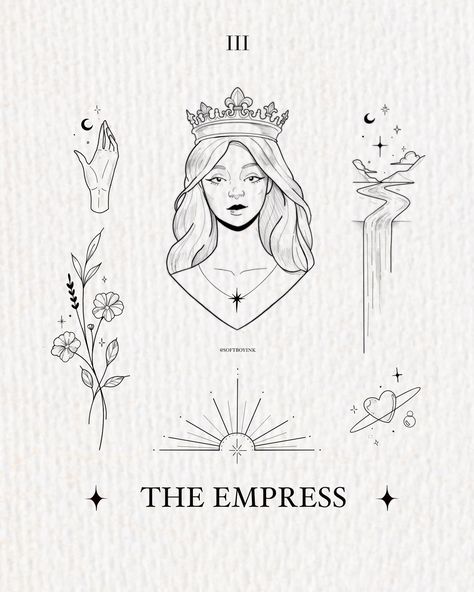 New tarot flash! 💐👸💞 🌅 This one is none other than “The Empress”. Let me know which design is your favourite or which card you want to see next. ☺️ Link in bio to book! - - #tarotcards #finelinetattoos #tattooideas #tattoodesigns #daintytattoos #tattooinspo #torontotattoo Empress Tarot Card Art, The Empress Tarot Card Art, Tarot Wallpapers, The Empress Tarot, Tarot Card Art, Empress Tarot Card, Empress Tarot, Tarot Cards Art, Dainty Tattoos