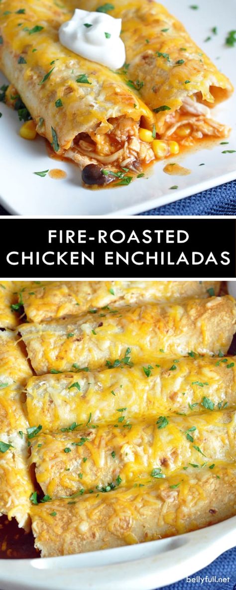 Enchiladas Chicken, Easy Chicken Enchilada Recipe, Beans And Cheese, Mexikansk Mat, Bbq Pitmasters, Enchiladas Verdes, Chicken Enchiladas Easy, Chicken Corn, Homemade Enchilada Sauce