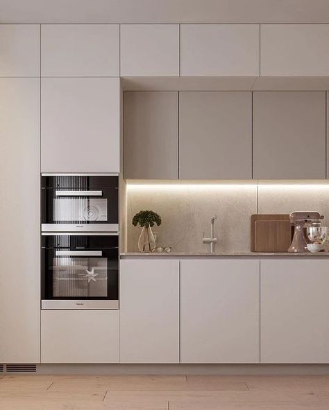 Modern Simple Kitchen, Kitchen Cabinet White, Modern Kitchen Open, Kitchen Simple, Kitchen Plan, Modern Kitchen Design White, Decor Ideas Kitchen, Simple Kitchen Design, Kitchen Design Modern