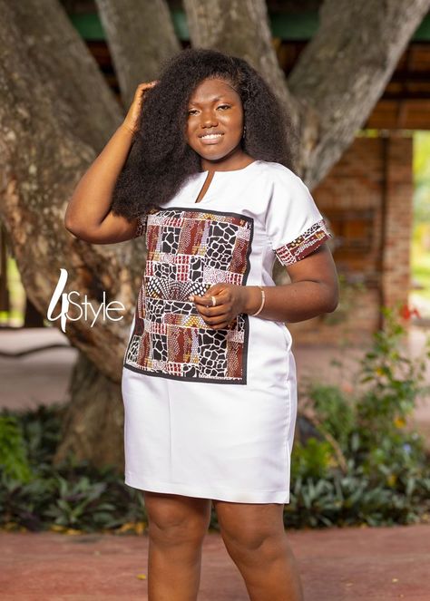 White Ankara Dress, Shirt Dress For Ladies, Ankara Shift Dress, Fancy Short Dresses, Ankara Short, White Shift Dress, Dresses For Ladies, African Print Dress Ankara, Best African Dresses