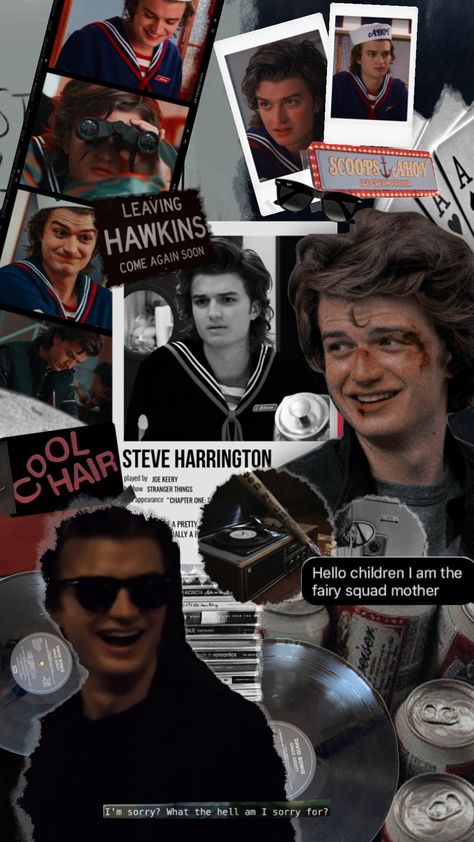 Steve Harrington #strangerthings #steveharrington #aesthetic #joekeery #moodboard #dark #netflix #tvshow Steve Harrington Collage, Steve Harrington Moodboard, Steve Harrington Aesthetic, Steven Harrington, Collage Wallpapers, Dark Netflix, Steve Harrington Stranger Things, Joe Kerry, Things Wallpaper