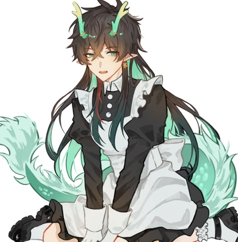 Blade X Dan Heng, Dan Feng, Maid Cosplay, Dan Heng, Star Trails, Honkai Starrail, Maid Outfit, Honkai Impact, Anime Poses Reference