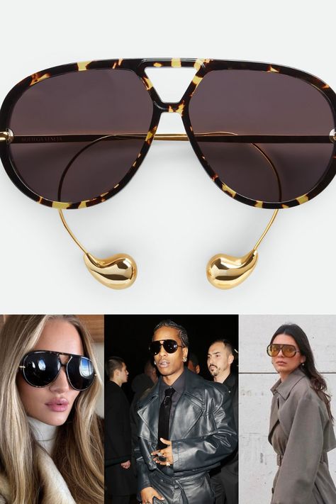 Must-Have Sunglasses 2024: Bottega Veneta Drop Aviator Sunglasses Available Online Now at Eye-oo.com Bottega Veneta Aviator Sunglasses, Peggy Gou, Top Sunglasses, Sunglasses 2024, A$ap Rocky, Rosie Huntington, Huntington Whiteley, Pilot Sunglasses, Rosie Huntington Whiteley