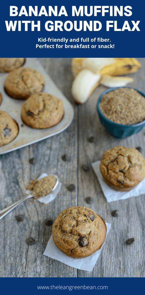 Healthy Banana Flax Muffins, Flax Seed Banana Muffins, Banana Fiber Muffins, Flax Banana Muffins, Banana Flaxseed Muffins, High Fiber Banana Muffins, Muffins With Flax Seed, Ground Flax Seed Recipes, Flax Meal Muffins