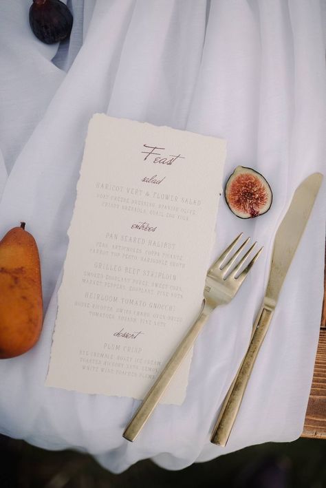 AUTUMN HARVEST WEDDING INSPIRATION WITH EARTHY AND ETHEREAL AESTHETICS FEAST FOOD MENU FIGS via Wedding Planner & Guide Infinity Band Wedding Ring, Fall Wedding Menu, Harvest Wedding, Wedding Planner Guide, Wedding Reception Guest, Wedding Reception Dinner, Colors Of Autumn, Camp Wedding, Wedding Ring Sizes