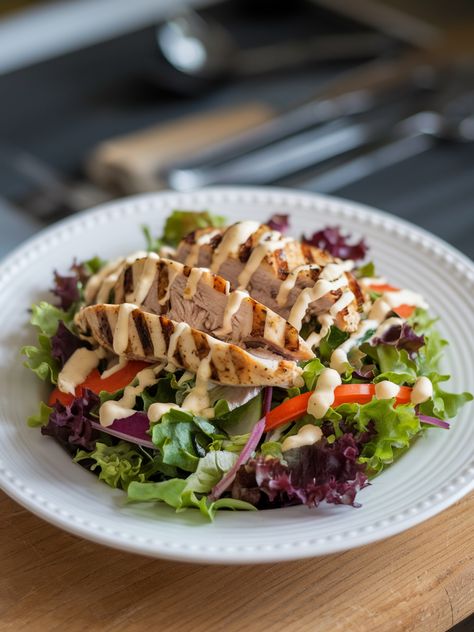 Delicious grilled chicken salad ready to enjoy! . #5dishchallenge #icancookchallenge #recipes #food #salad #soup #delicious Chicken With Salad, Honey Glazed Chicken, Salad With Chicken, Salad Chicken, Salad Soup, Food Salad, Healthy Food Inspiration, Grilled Chicken Salad, Glazed Chicken