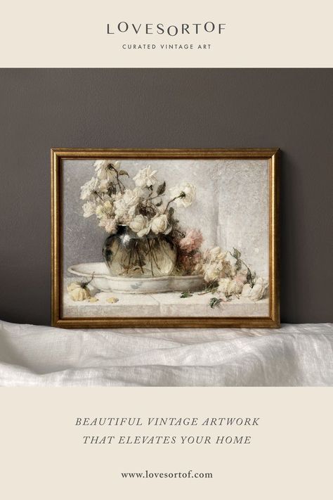 white and pink roses vintage painting artwork Vintage Canvas Art, Portrait Gallery Wall, Antique Art Paintings, Vintage Art Print, Vintage Art Prints Paintings, Antique Painting, Framing Ideas For Artwork, Art Light, Transitional Wall Art