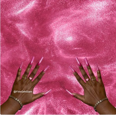 The perfect pink! Pictured is "Barbie Gloss" in XXL Square. #pressonnails #pressons #pinknails #y2knails #bimbocore #y2knails #acrylicnails #acrylicpressons #barbiepink #pinkaesthetic Glitter Nails Pink, Barbie Nails, City Nails, G Nails, Pink Glitter Nails, Young Nails, Y2k Nails, Nails Glitter, Press Ons