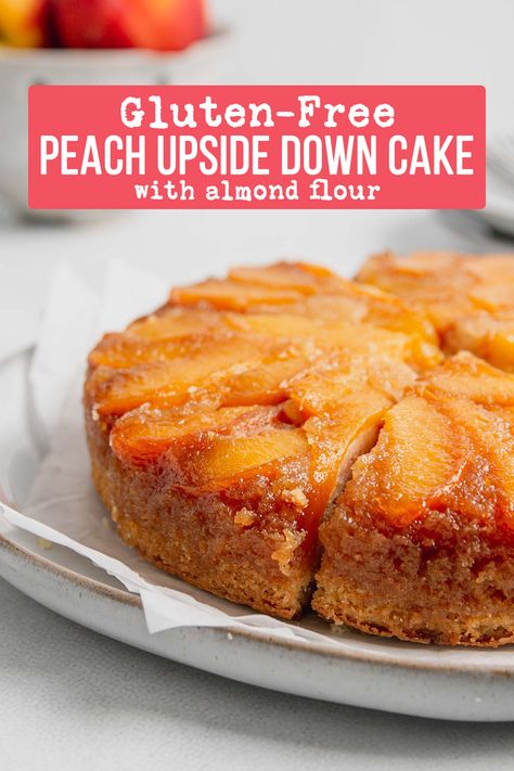 Gluten Free Cookout Desserts, Gluten Free Peaches Recipes, Gf Peach Desserts, Gluten Free Peach Desserts Easy, Gf Peach Recipes, Peach Almond Cake, Paleo Peach Recipes, Gluten Free Peach Dessert Recipes, Gluten Free Peach Cake