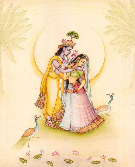 radha krishna paintings Yoga Wisdom, Rajasthani Painting, Soul Work, Pichwai Paintings, Vedic Art, Indian Painting, Free Bird, Krishna Radha Painting, Radha Krishna Images