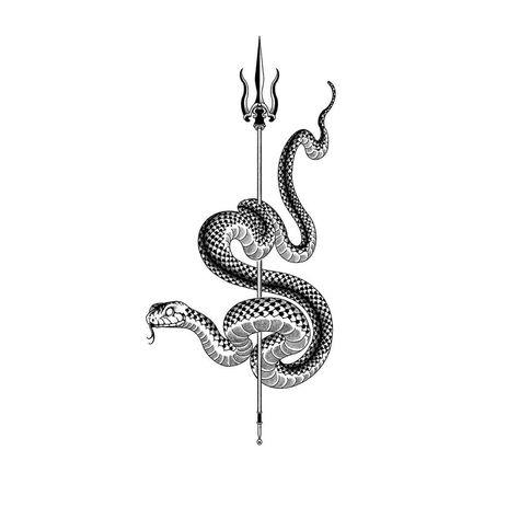 Black Snake Tattoo, Austin Tattoo, Trident Tattoo, Lower Leg Tattoos, Ancient Tattoo, Snake Tattoo Design, Tattoo Portfolio, Aesthetic Tattoo, Snake Tattoo