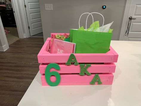 Crossing Gifts Sorority, Aka Gifts Diy Alpha Kappa Alpha, Aka Gift Ideas, Aka Crossing Gifts, Sorority Gifts Diy, Alpha Gifts, Alpha Kappa Alpha Gifts, Aka Gifts, Alpha Kappa Alpha Shirt