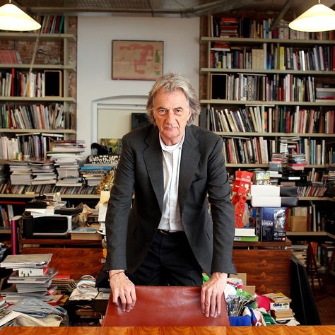 Paul Smith Menswear, Writers Desk, Fresh Living Room, Fashion Calendar, Sir Paul, Stripes Wallpaper, Writing Space, Interesting People, Home Library