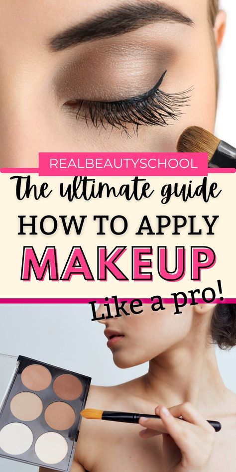 Learn how to apply your makeup like a pro with this comprehensive guide. Includes tips on choosing the right products, applying foundation, eyeshadow, and lipstick, and creating a flawless look. #makeup #beauty #fashion How To Do Makeup Like A Pro, Make Up Application Tips, Applying Makeup Step By Step, Prom Makeup Tutorial Step By Step, Basic Contouring For Beginners, Makeup Tutorial For Beginners Step By Step, Steps To Applying Makeup, Makeup Contouring For Beginners, How To Put On Makeup