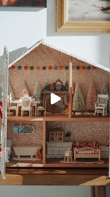 Blushing Embers | Hannah Butler on Instagram: "Here’s the inside of my fun gingerbread dollhouse! 🫶🏼🎄 Ah I love it all so much!   Honestly, I still kinda want to add to it! (I have lighting, but it’s not shown in this vid.) If you guys have any suggestions, comment down below! And if you say something I like and want to make, I’ll give you a shout out in the video of me making it! Haha 🤍  You can find links on how to make this in my LTK! Link is in my bio 🤍🫶🏼  #blushingembers #diy #gingerbreadhouse #dollhouse #miniature #dollhouseminiatures #miniatures" Christmas Dollhouse Diy, Sylvanian Dollhouse, Gingerbread Dollhouse, Christmas Dollhouse, Diy Dollhouse, Say Something, Gingerbread House, Christmas And New Year, Shout Out