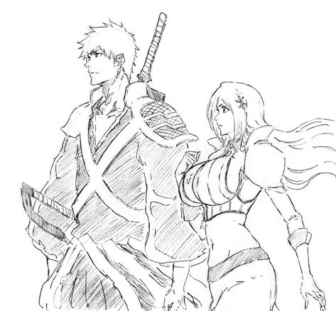 Ichigo X Orihime, Ichigo And Orihime, Orihime Inoue, Character Sketches, Bleach Manga, Bleach Anime, Art Reference Poses, Fantasy Character Design, Art Reference