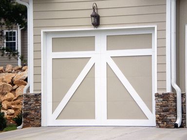 Garage Door No Windows, Fake Garage Door, Garage Door Ideas, Carriage House Garage Doors, Red Barn Door, Craftsman Garage Door, Carriage House Doors, Carriage Garage Doors, Craftsman Garage