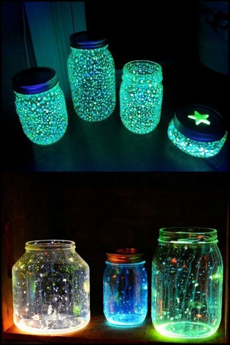 Glow In The Dark Jars, Party Ideas For Teen Girls, Glow Mason Jars, Diy Glow In The Dark, Glow Stick Jars, Glow Crafts, Glow Jars, Diy Glow, Glow Paint