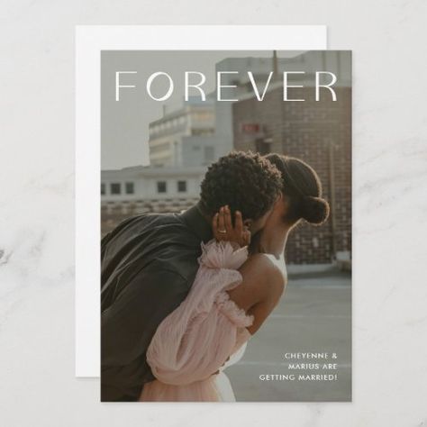 $2.98 | Forever Typography Photo Engagement Announcement #engagement announcement, forever, photo engagement card, wedding save the date, elegant, modern, minimal, typography, simple clean, we are engaged Engagement Announcement Cards, Engagement Announcements, Clean Typography, Elegant Engagement Party, Photo Engagement, Minimalist Wedding Invitations, Engagement Announcement, Engagement Invitations, Engagement Party Invitations