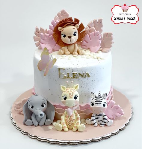 Jungle cake Safari Baby Shower Cake Girl, Safari Birthday Cake Girl, Two Wild Birthday Party Girl Cake, Pink Safari Cake, Wild Animals Cake, Zoo Birthday Cake, Jungle Birthday Cake, Jungle Animal Cake, Giraffe Birthday Cakes