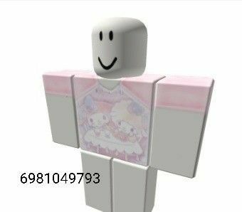 Brookhaven Outfit Codes Sanrio, Bloxburg Sanrio Outfit Codes, Clothes Id Roblox Code, Brook Haven Id Codes, Hello Kitty Boy, Sanrio Outfits, Roblox Ids, Brookhaven Codes, Cute Black Shirts