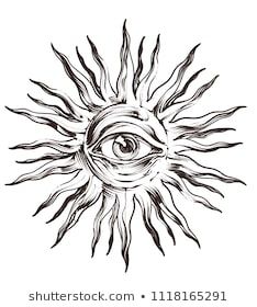 Eye And Sun Tattoo, Evil Eye Sun Tattoo, Abstract Sun Drawing, Eye In Sun Tattoo, Sun And Eye Tattoo, Sun With Eye Tattoo, Creepy Sun Drawing, Trippy Sun Tattoo, Sun Moon Eye Tattoo