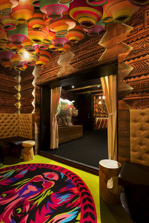 Glamp Cocktail Bar Was Designed in African Style by Studio Equator Mexican Bar Ideas, Funky Bar, African Restaurant, Cocktail Bar Design, Rooftop Restaurant Design, Mexican Bar, Ethiopian Restaurant, African Interior Design, Restaurant Themes