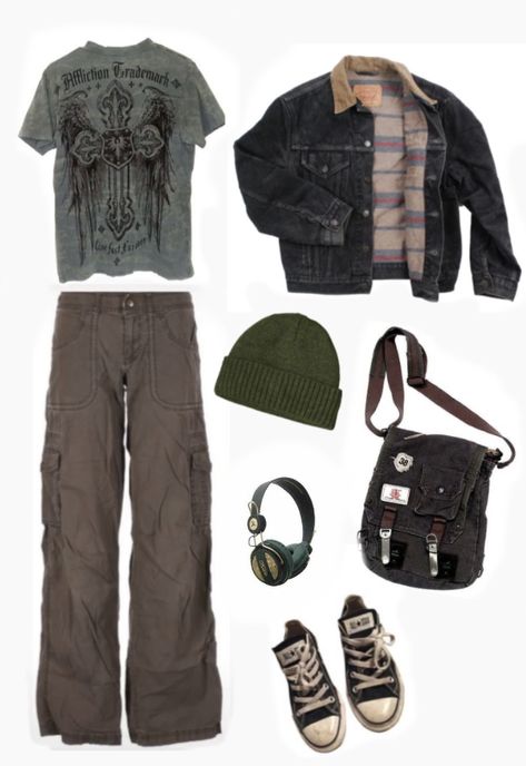 Outfit Inspo Y2k Grunge Men, Y2k Grunge Outfits Masc, Guy Outfit, Swaggy Outfits, Character Outfits, Casual Style Outfits, Retro Outfits, Dream Clothes, Grunge Fashion