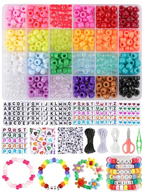 Bracelet Making Kit, Friendship Bracelet Kit With Kandi Pony Beads, Letter Beads, DIY Craft Supplies For Jewelry Making, Adult GiftsI discovered amazing products on SHEIN.com, come check them out! Friendship Bracelet Kit, Bracelet Making Kit, Scene Goth, Latest Bracelets, Craft Board, Bracelet Kit, Beaded Ring, Bracelet Kits, Jewelry Making Kit