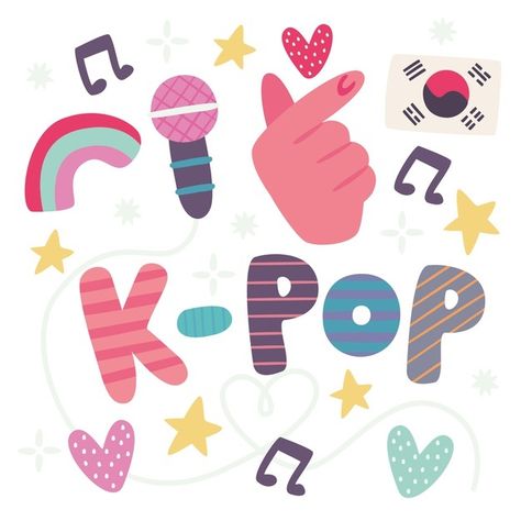 Kpop Lettering, Music Lettering, Cool Mullets, Music Letters, Love Scrapbook, Kpop Random, Heart Illustration, K Wallpaper, All About Kpop