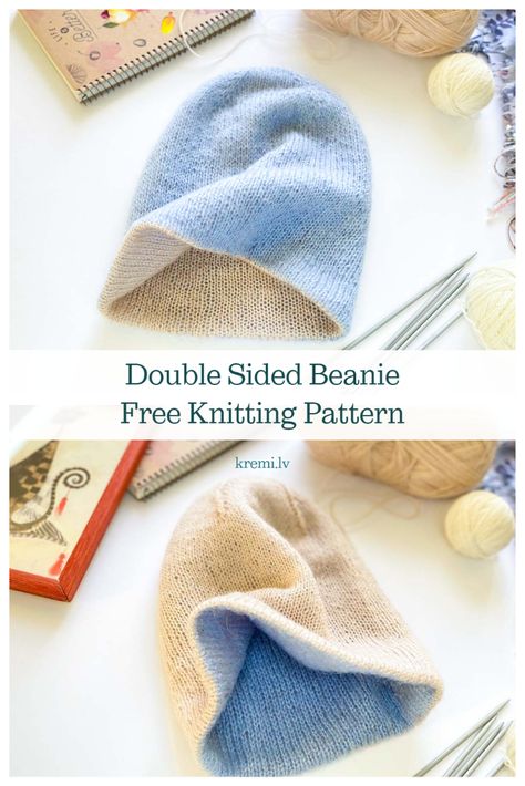 Double Knit Beanie Pattern, Double Knitted Hats Patterns Free, Tube Hat Knitting Pattern, Double Thick Knit Hat Pattern, Double Layer Knit Beanie Pattern, Easy Beanie Knitting Patterns Free Straight Needles, Fun Knit Hat Patterns, Two Color Hat Knitting Pattern, Double Layer Knit Hat Pattern