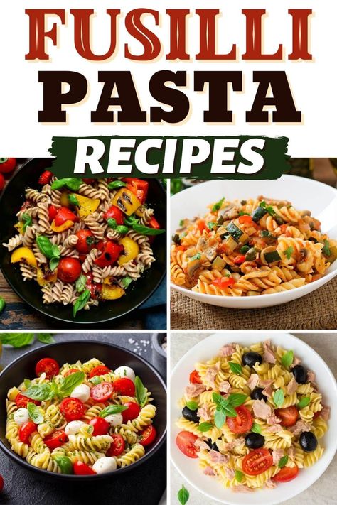 Try these fusilli pasta recipes for fun and filling dinners! From pesto to Alfredo to tomato cream, these fusilli dishes are for the win! Fusili Pasta Recetas, Fussili Pasta Recipes, Fusili Pasta Recipes, Fusilli Pasta Recipes, Fusilli Pasta Salad, Fusilli Pasta Recipe, Recipes For Fun, Roasted Eggplant Pasta, Fusilli Recipes