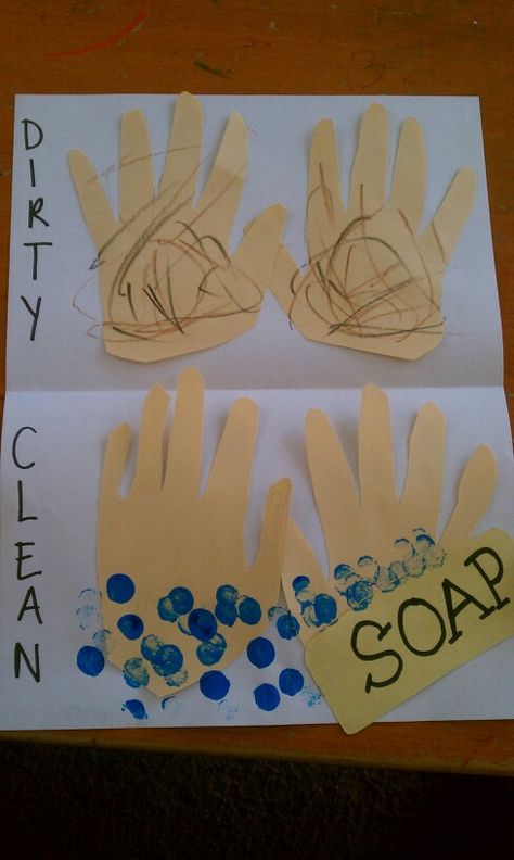 Germ Craft Healthy Habits Preschool, Opposites Preschool, Autumn Preschool, Hygiene Activities, Body Preschool, February Crafts, Health Activities, Daycare Crafts, Preschool Themes