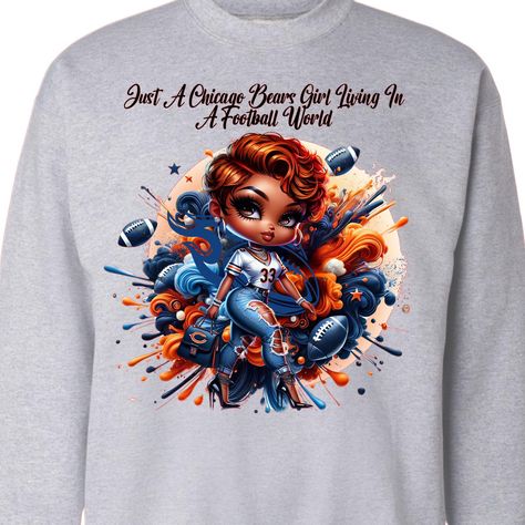 Chicago Bears! 🐻 Football Apparel Small-6X unisex & fitted www.toohye.com 🏈 $28-$50 #sports #footballseason #football #touchdown #Chicago #Chicagobears #hoodieseason #hoodies Football Apparel, Chicago Bears Football, Bears Football, Bear Girl, Football Outfits, Chicago Bears, Football Season, Bears, Chicago