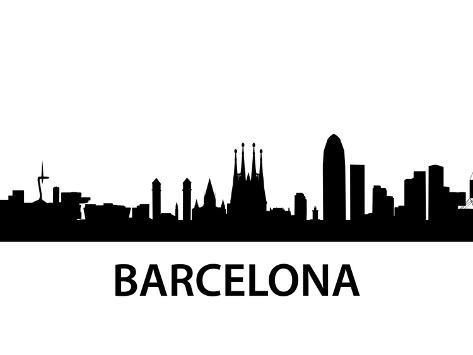 size: 24x18in Art Print: Skyline Barcelona by unkreatives : Barcelona Skyline Drawing, Barcelona Skyline, Skyline Drawing, Barcelona Art, Skyline Silhouette, Fendi Logo, Art Print Display, Find Art, Custom Framing