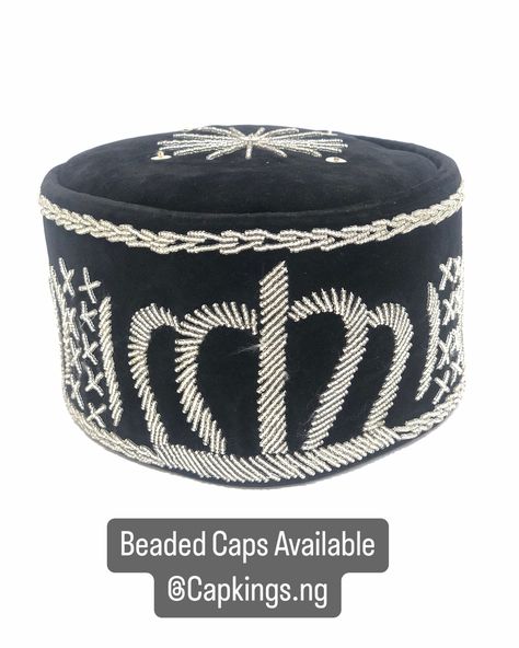 Beaded Caps for Igbo and Yoruba men available at Capkings.ng. This is a black color Igbo men beaded round royal velvet cap for traditional weddings and birthday photoshoot. This cap is perfect for groom and groomsmen. #beadedcaps #igbomencap #blackcap #capforgroom #capforgroomsmen #blackbeadedcap Beaded Caps, Traditional Weddings, Black Cap, Groom And Groomsmen, Birthday Photoshoot, Bead Caps, Black Color, Velvet, Weddings