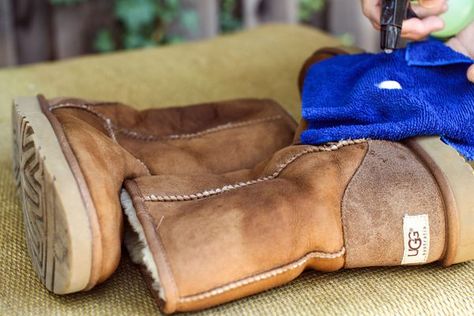 How to Clean Water Stains From Ugg Boots (with Pictures) | eHow Clean Suede Boots, Cleaning Ugg Boots, Cleaning Uggs, Reduce Water Retention, Remove Water Spots, Remove Water Stains, Ugh Boots, Cleaning Diy, How To Clean Suede