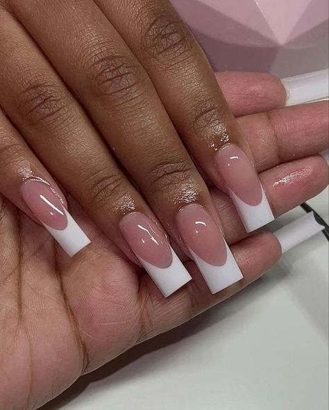 French Tip Gel Nails, Tapered Square Nails, French Tip Acrylic Nails, French Acrylic Nails, Short Square Acrylic Nails, Long Acrylic Nails Coffin, Acrylic Nails Coffin Pink, Long Square Acrylic Nails, Nail Swag