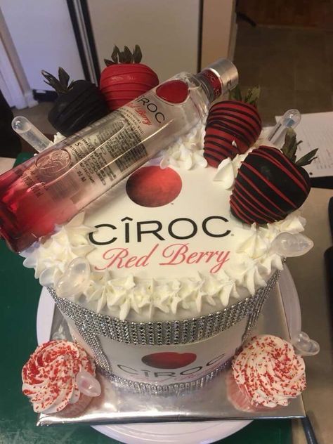 Ciroc cake Ciroc Cake, Booze Cake, Alcohol Birthday Cake, Specialty Desserts, 55 Birthday, 43rd Birthday, Cake Designs Images, 21st Birthday Cakes, Adult Birthday Cakes