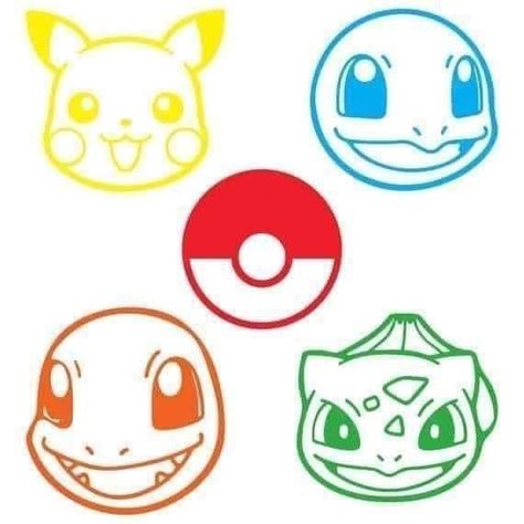 Free Pokemon Svg, Pokemon Decal, Pokemon Ornaments, Pokemon Faces, Pokemon Packs, Pokemon Shirts, Pokemon Birthday Party, Pokemon Stickers, Free Characters