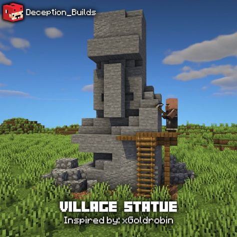 Minecraft Statues Ideas, Villager Statues Minecraft, Minecraft Villager Statue, Minecraft Stone Statues, Villager Statue, Minecraft Layout, Minecraft Statues, Minecraft Room, Village Shop