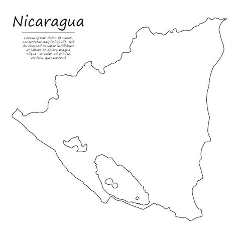 Mapa de contorno simple de nicaragua, si... | Premium Vector #Freepik #vector #mapa-nicaragua #dibujo-lineas #fondo-mapa #lineas-negras Silhouette Sketch, Pablo Escobar, Mini Tattoos, Central America, Tattoo Artist, Nicaragua, Koi, Premium Vector, Tattoo Artists