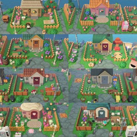 Animal Crossing Villager Yard Ideas, Acnh Villagers Yard, Animal Crossing Island Inspiration Map, Animal Crossing Villager Yards, Acnh Neighborhood Designs Layout, Acnh Villager Yard Ideas, Acnh Yard, Nintendo Ds Pokemon, Animal Crossing Pc