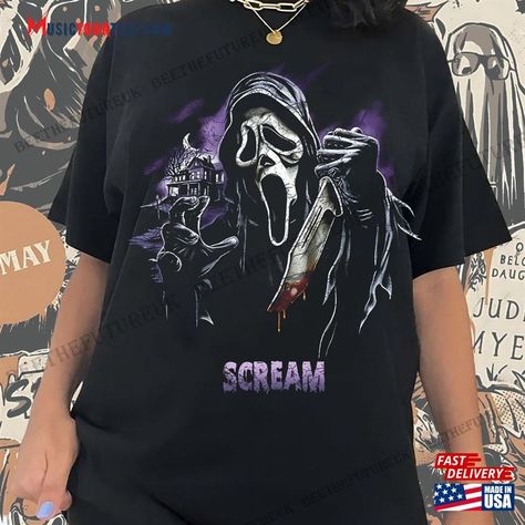 Vintage Scream Ghostface Shirt Horror Movie Retro 90S T-Shirt Unisex Check more at https://musictourtees.com/product/vintage-scream-ghostface-shirt-horror-movie-retro-90s-t-shirt-unisex/ Ghostface Shirt, Scream Ghostface, Retro 90s, Horror Movie, Scream, Horror Movies, T Shirt, Horror Films